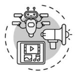 AI-driven recommendation engine icon